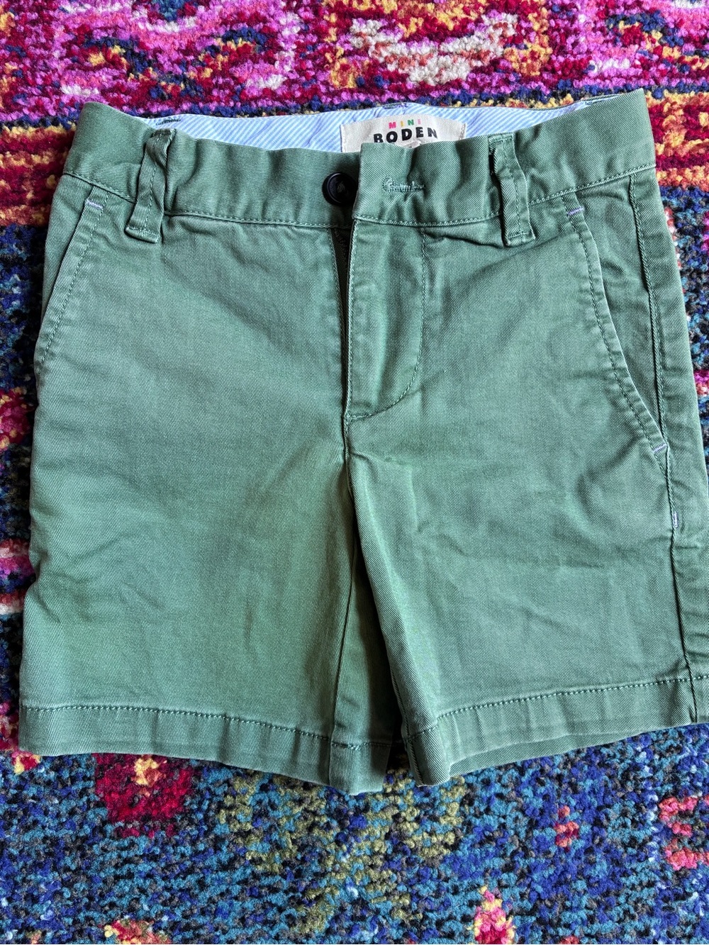 Mini Boden 3T Shorts - Olive Green Kids